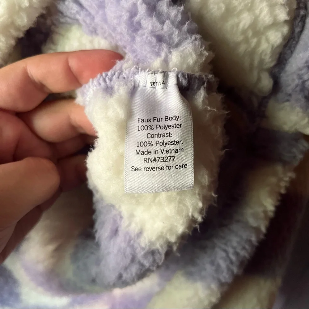 🎉HP🎉 SO Cozy Purple Checkered Fleece Pullover - Picture 6 of 13